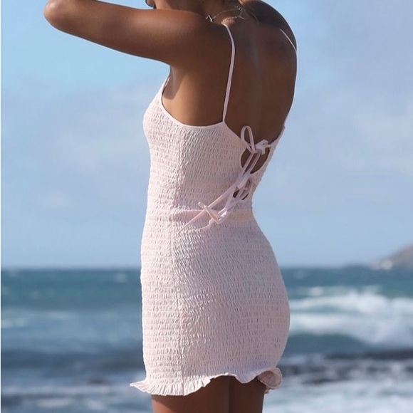 Free People Iyla Smocked Mini- Pink Chalk Worn once for photoshoot. - Picture 2 of 2